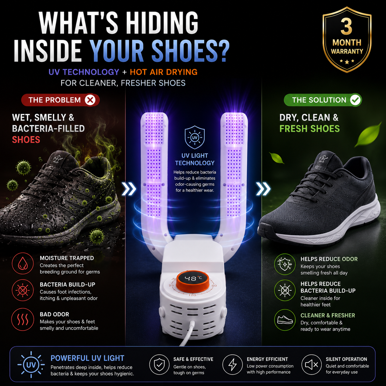 DryPro™ UV Shoe Dryer & Odor Remover